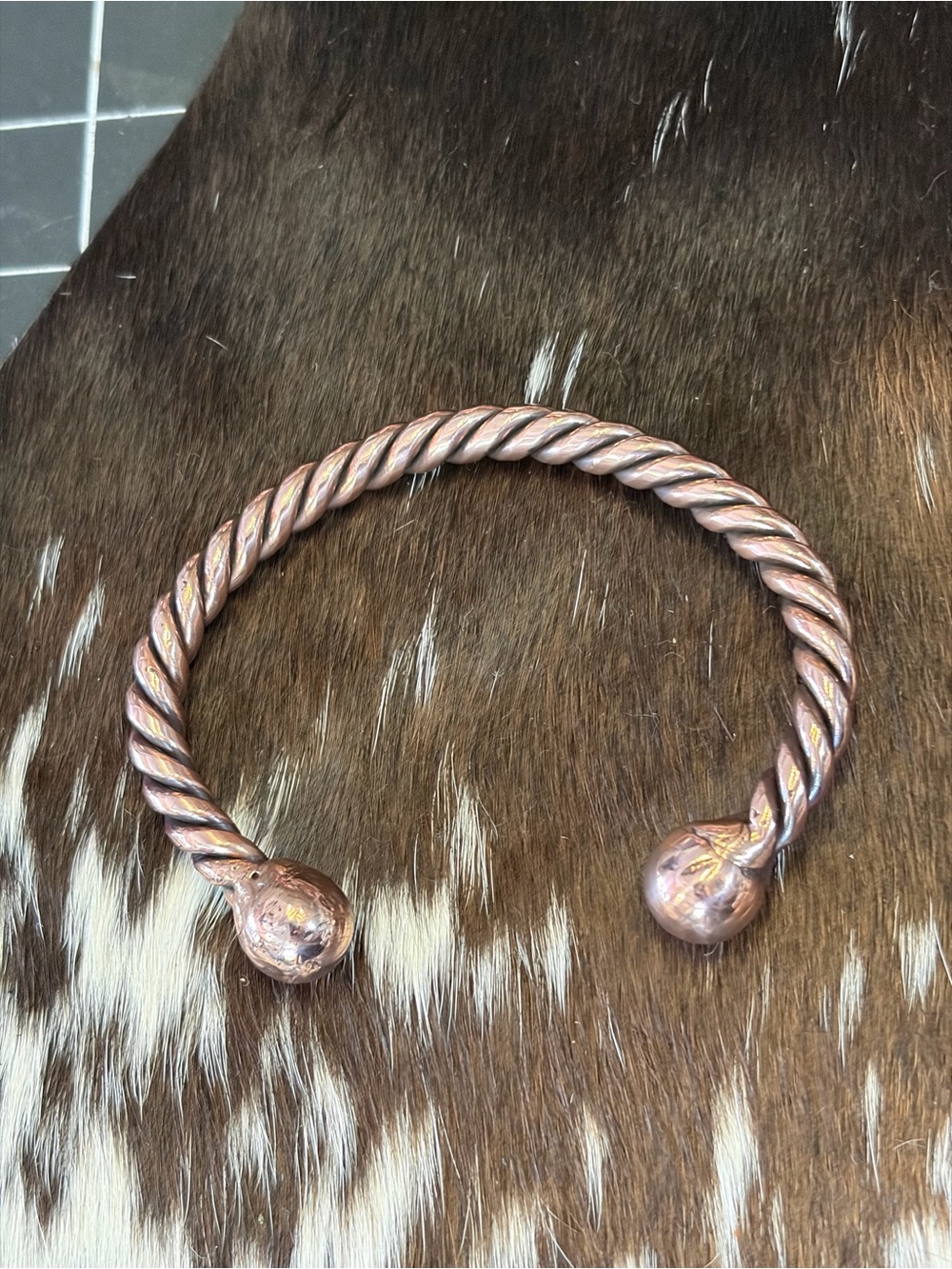 Twisted Open Cuff Bracelet — Rose Gold Tone